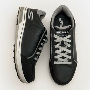 Skechers Go Golf Drive 2 LX Men’s 8 Black Spikeless Leather Golf Shoes 53546